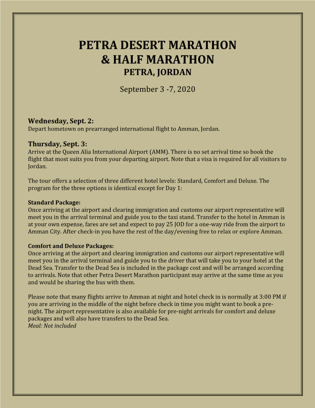 Petra Desert Marathon & Half Marathon