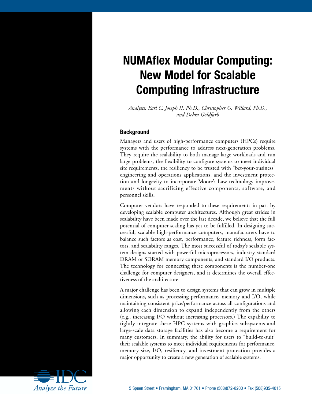 Numaflex Modular Computing: New Model for Scalable Computing Infrastructure