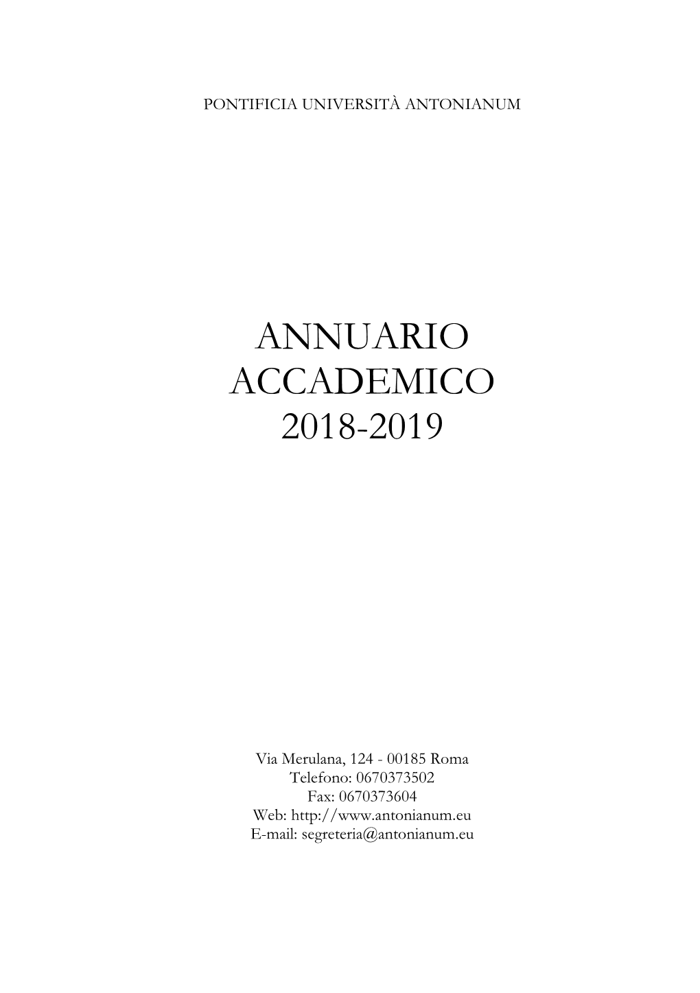 Annuario Accademico 2018-2019