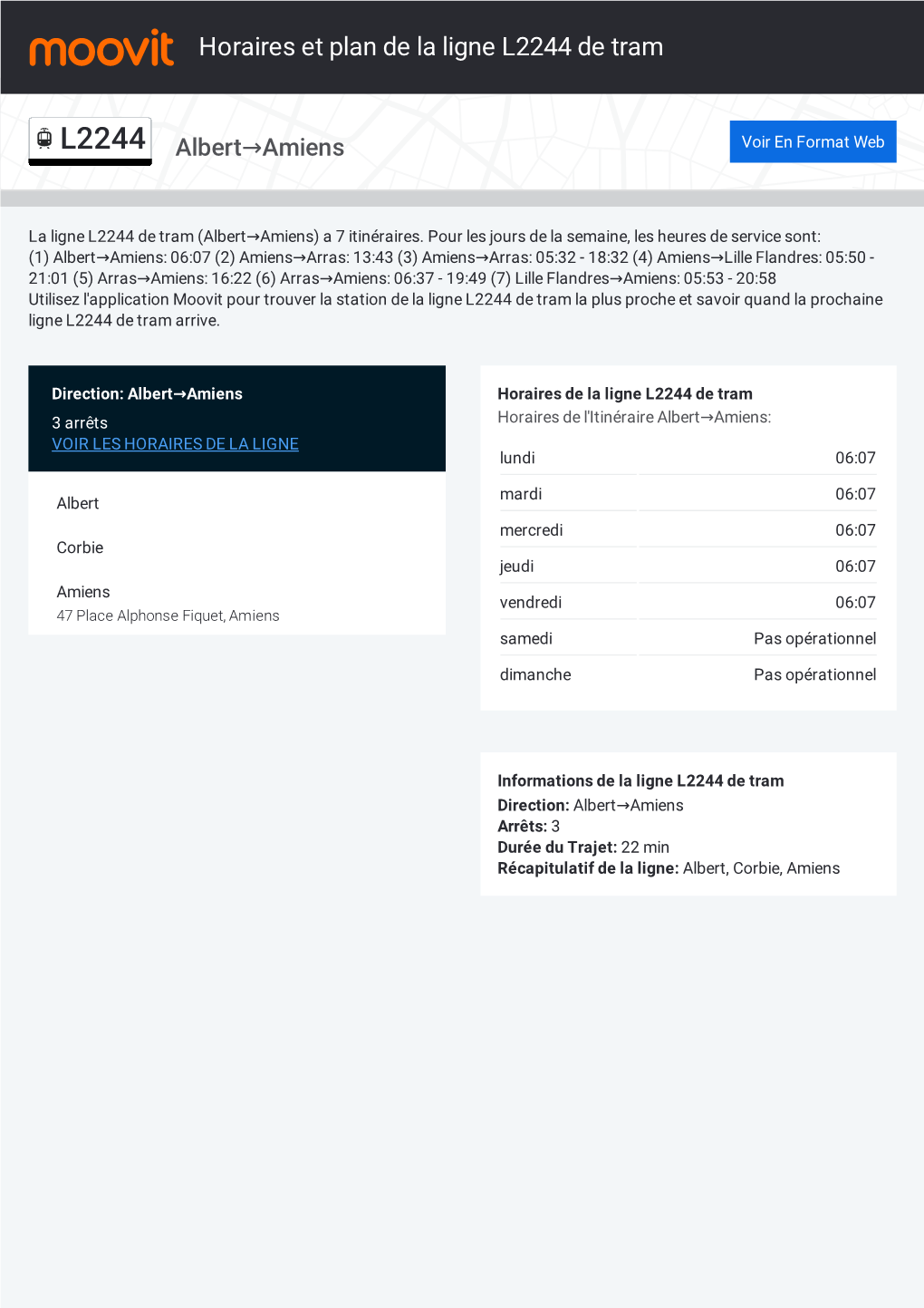 Horaires Et Trajet De La Ligne L2244 De Tram Sur Une Carte