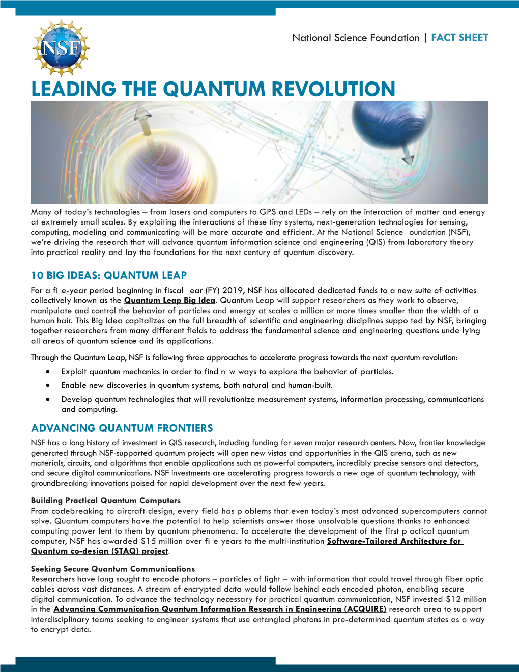 The Quantum Leap Big Idea