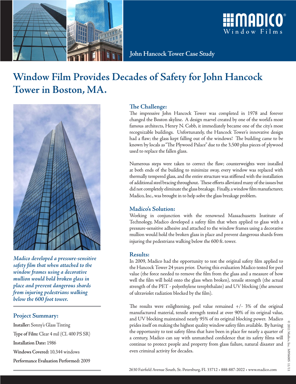 Window Film Provides Decades of Safety for John Hancock Tower in Boston, MA