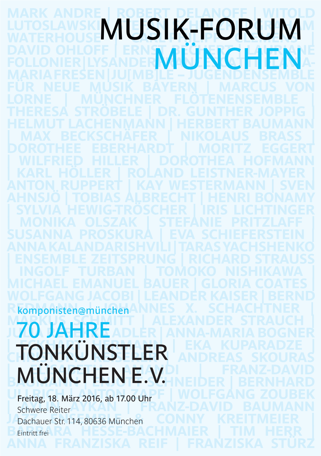 Musik-Forum München Volle Arbeit Seitens Des Kulturreferats Auch in Mit Dem Studio Für Neue Musik, Der Ältesten, Auch Zukunft Zu Unterstützen