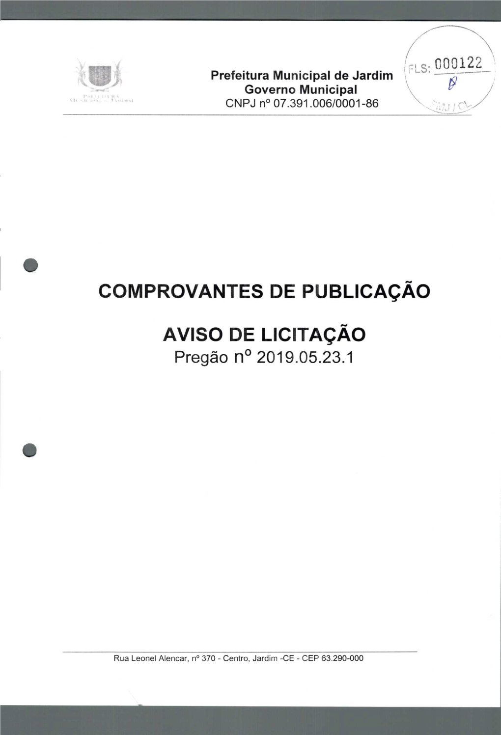 Comprovantes De Publicação Aviso De Licitação