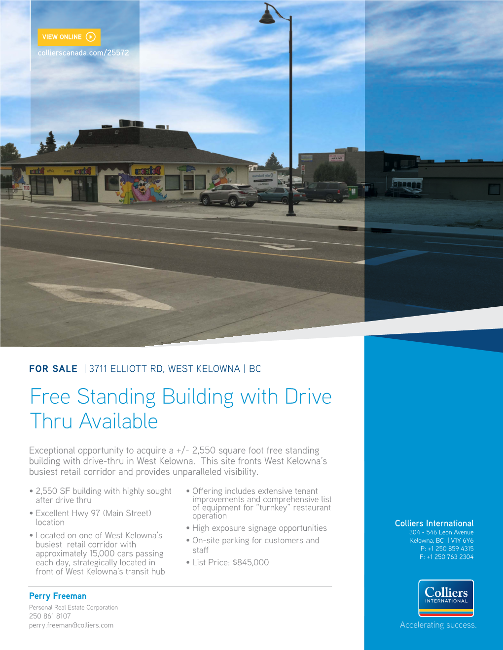 Free Standing Building with Drive Thru Available