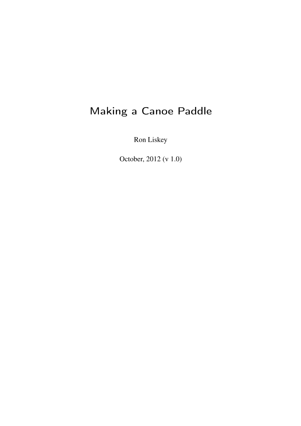 Making a Canoe Paddle.Pdf