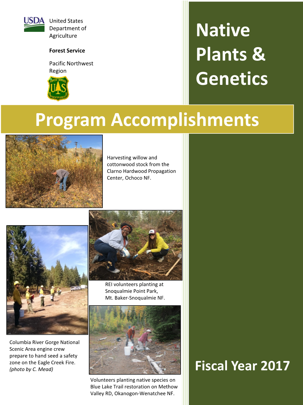 Program Accomplishments Native Plants & Genetics