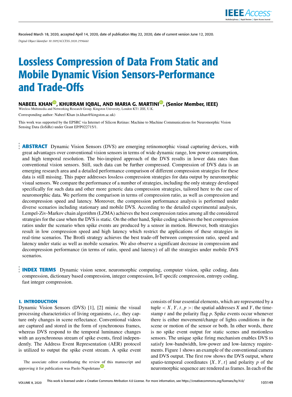 Lossless Compression of Data from Static and Mobile Dynamic Vision Sensors-Performance and Trade-Offs