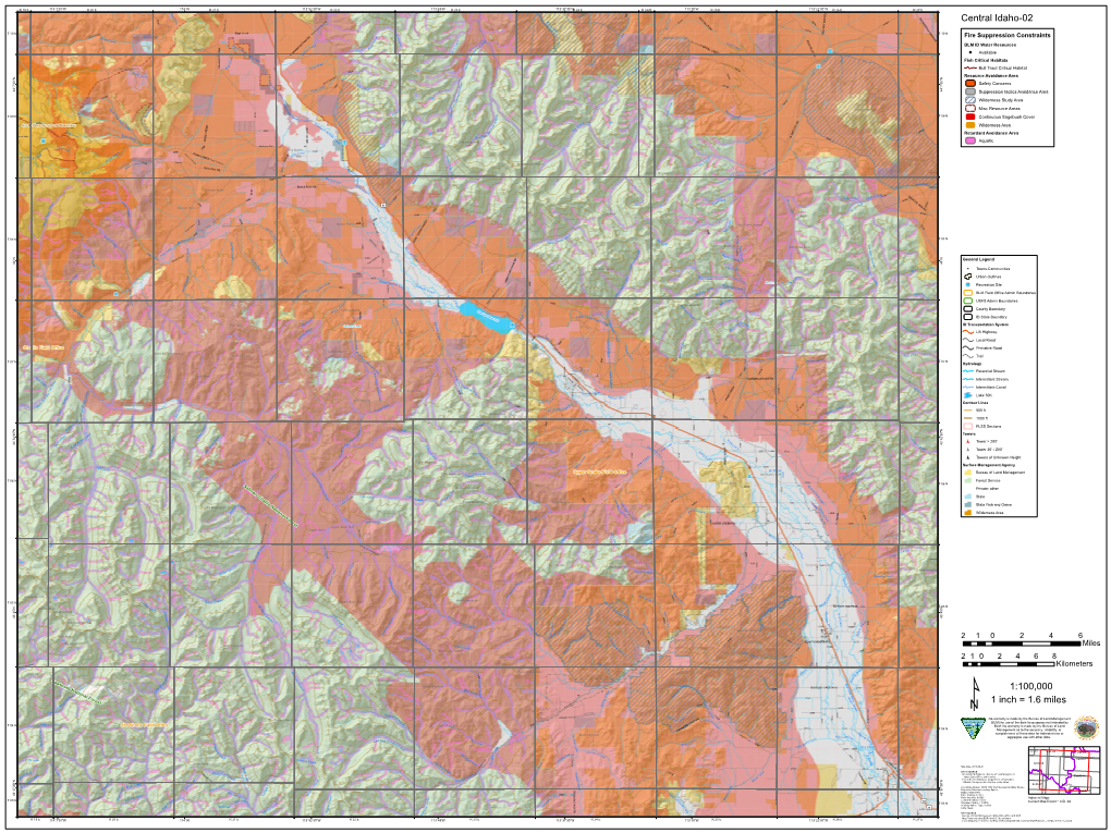 1:100000 1 Inch = 1.6 Miles Central Idaho-02