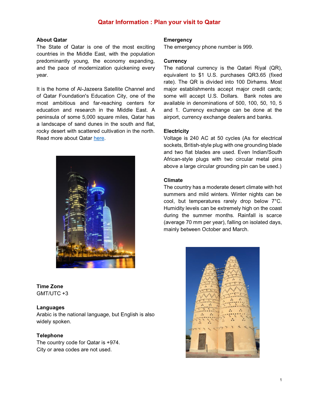 Qatar Information : Plan Your Visit to Qatar