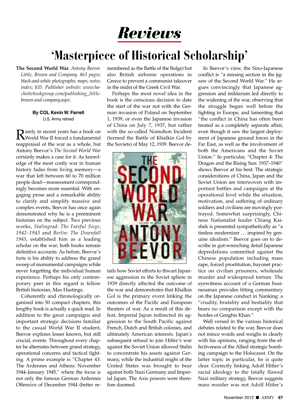 Reviews ‘Masterpiece of Historical Scholarship’ the Second World War