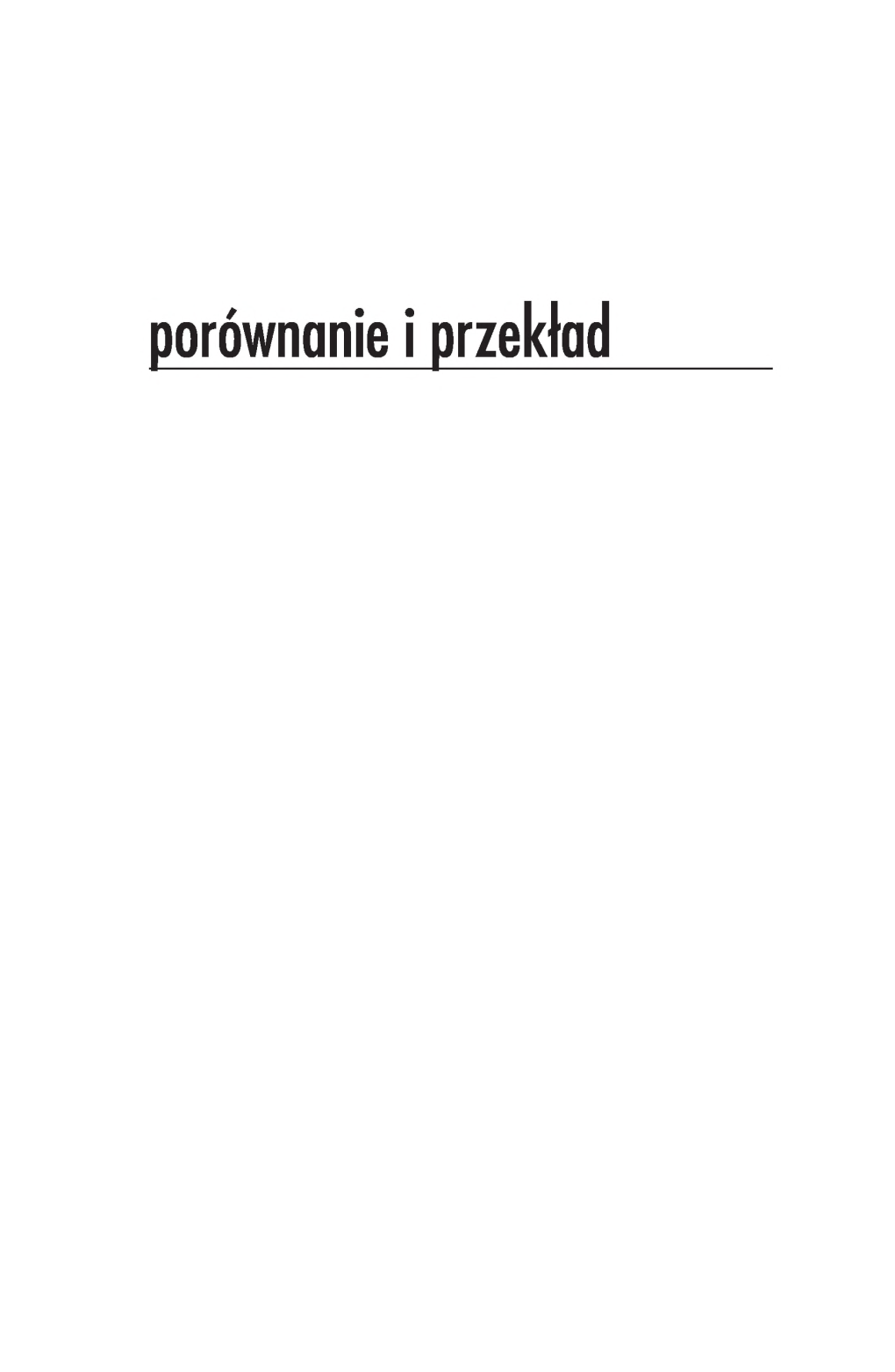 Porównanie I Przekład HERMENEIA