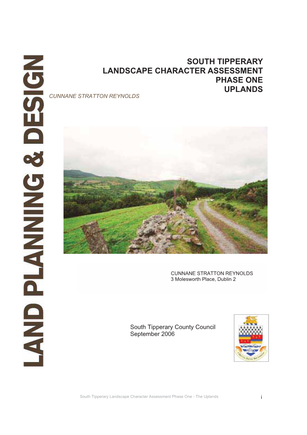 South Tipperary Landscape Character Assessment Phase One Uplands Cunnane Stratton Reynolds