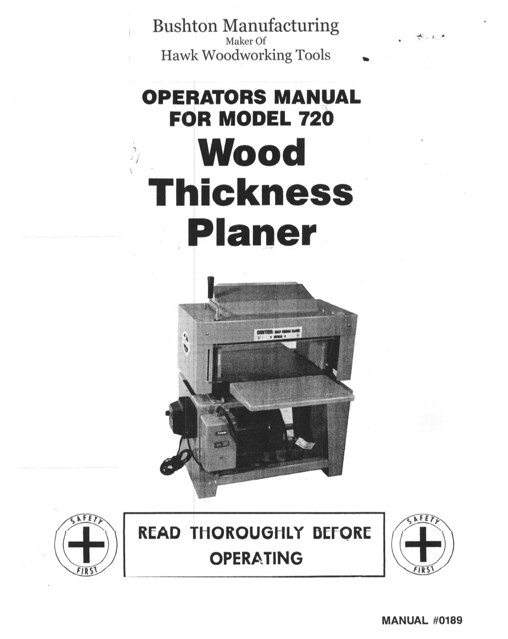 Hawk 720 Wood Thickness Planer