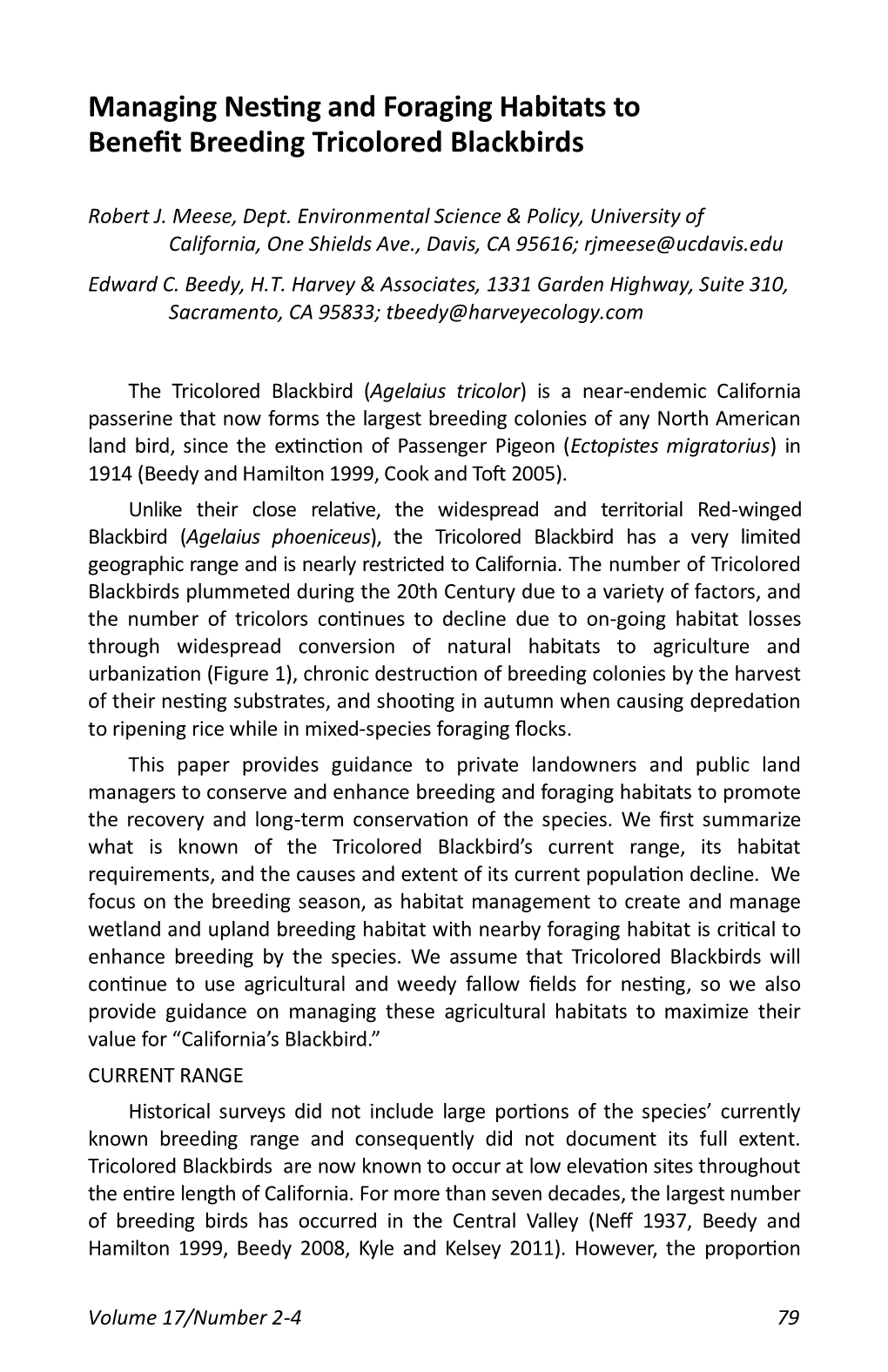 Managing Nesting and Foraging Habitats to Benefit Breeding