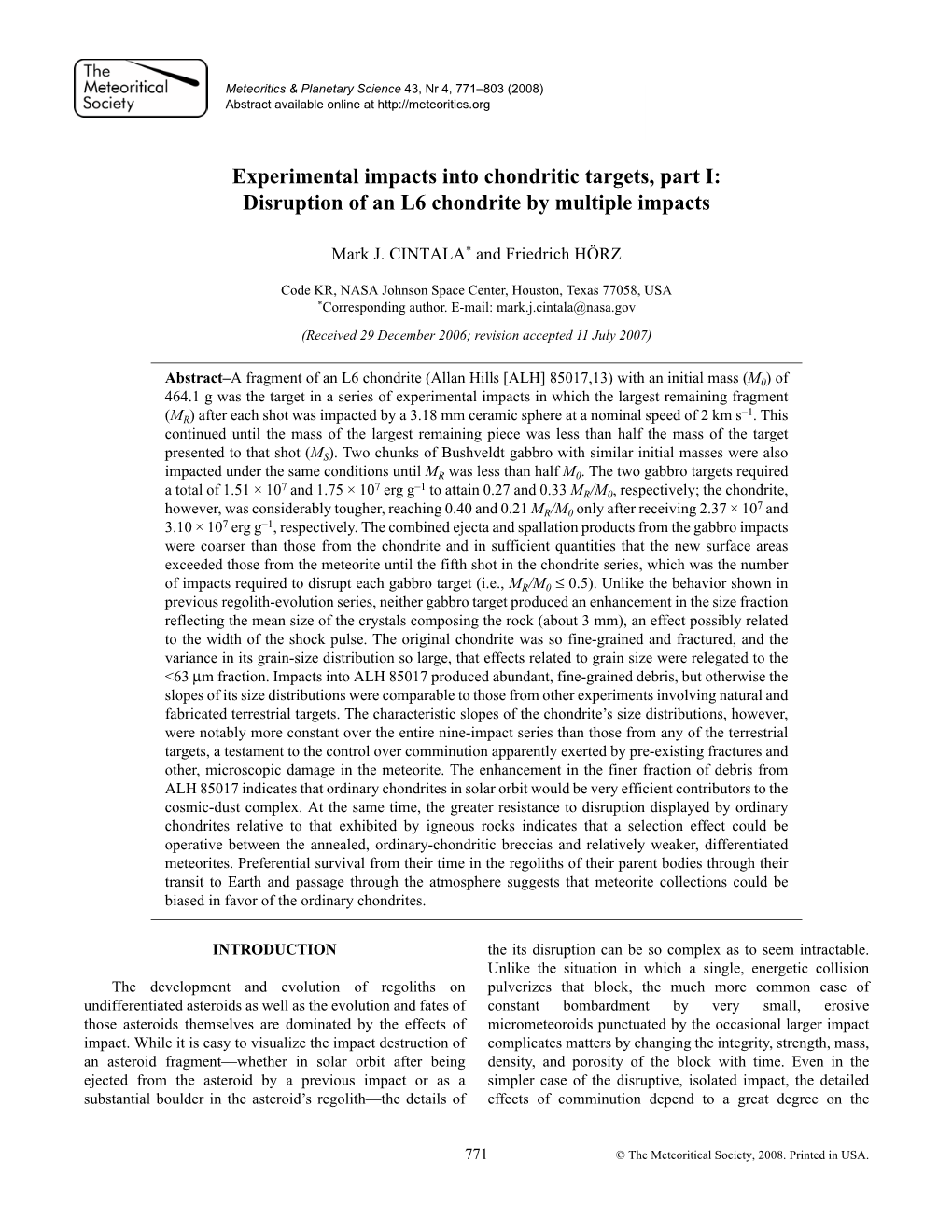 Disruption of an L6 Chondrite by Multiple Impacts