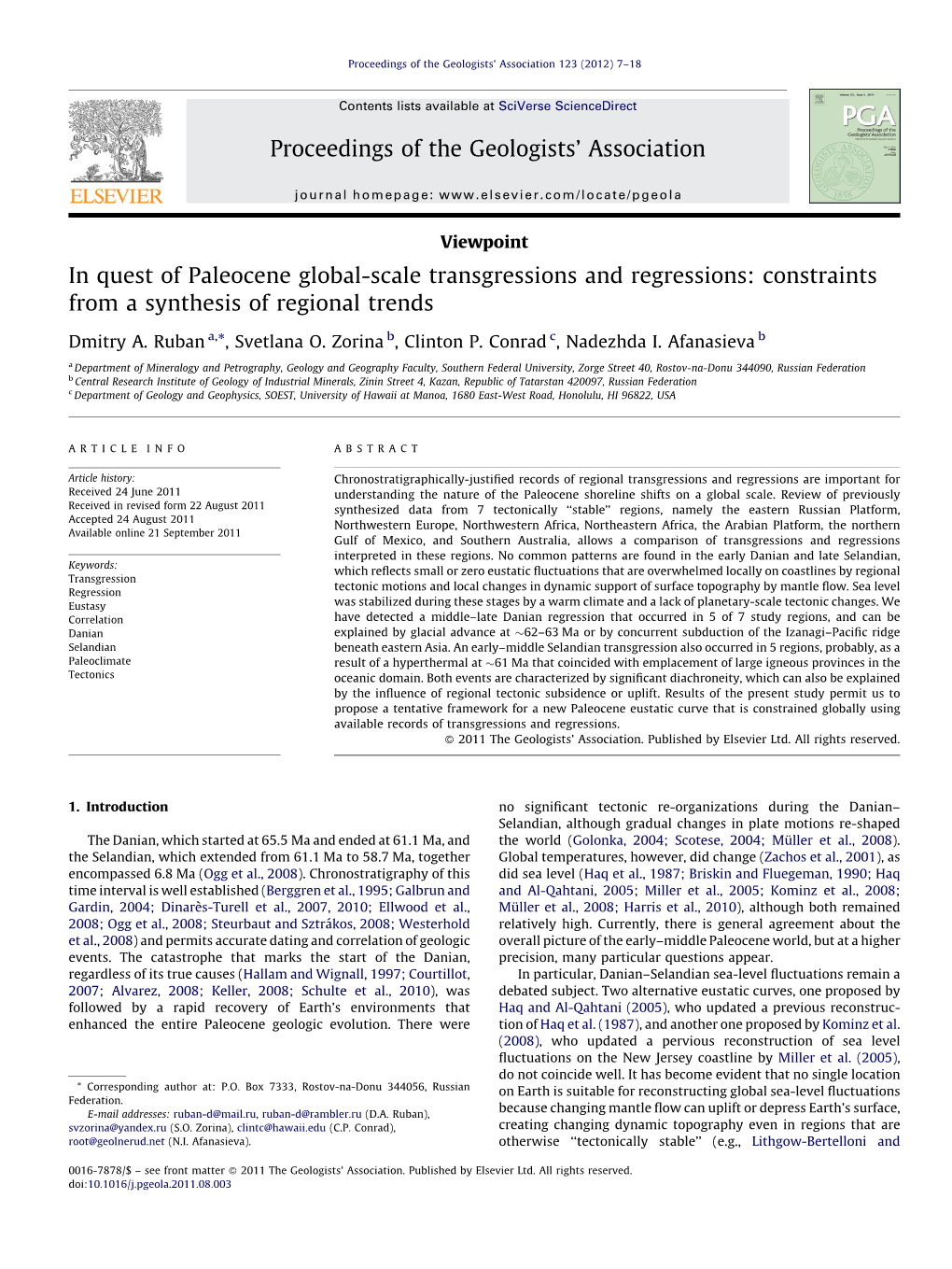 In Quest of Paleocene Global-Scale Transgressions and Regressions: Constraints