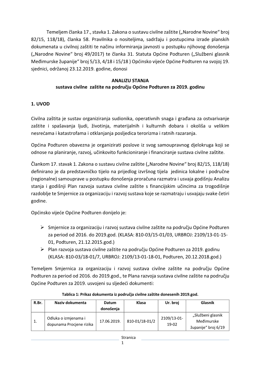 Temeljem Članka 17., Stavka 1. Zakona O Sustavu Civilne Zaštite („Narodne Novine“ Broj 82/15, 118/18), Članka 58