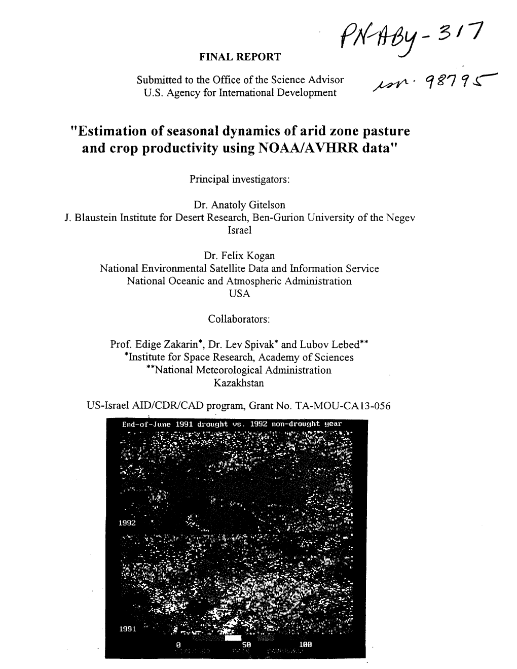 "Estimation of Seasonal Dynamics of Arid Zone Pasture and Crop