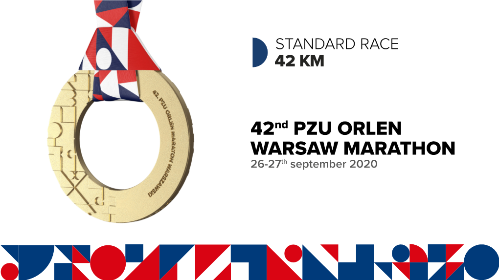 42Nd PZU ORLEN WARSAW MARATHON  26-27Th September 2020 Marek Tronina Director of the 42Nd PZU ORLEN Warsaw Marathon