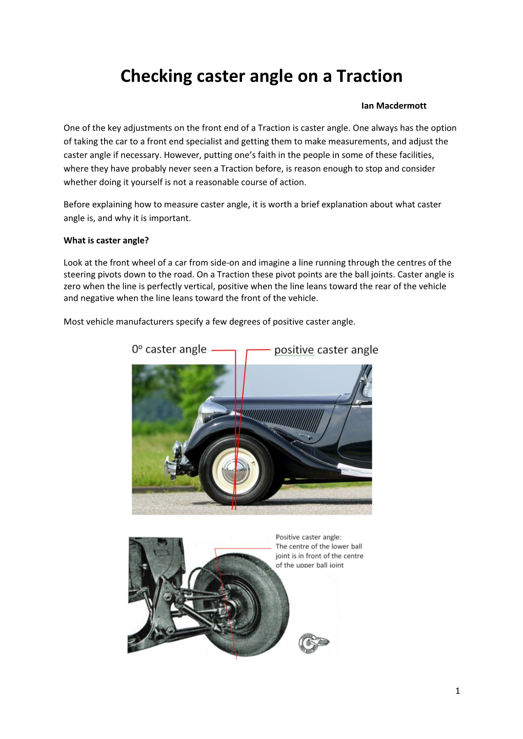 Checking Caster Angle on a Traction