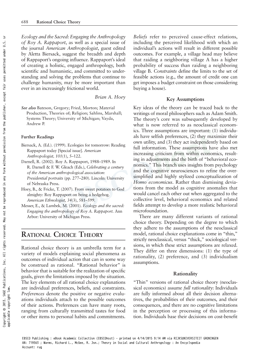 Rational Choice Theory