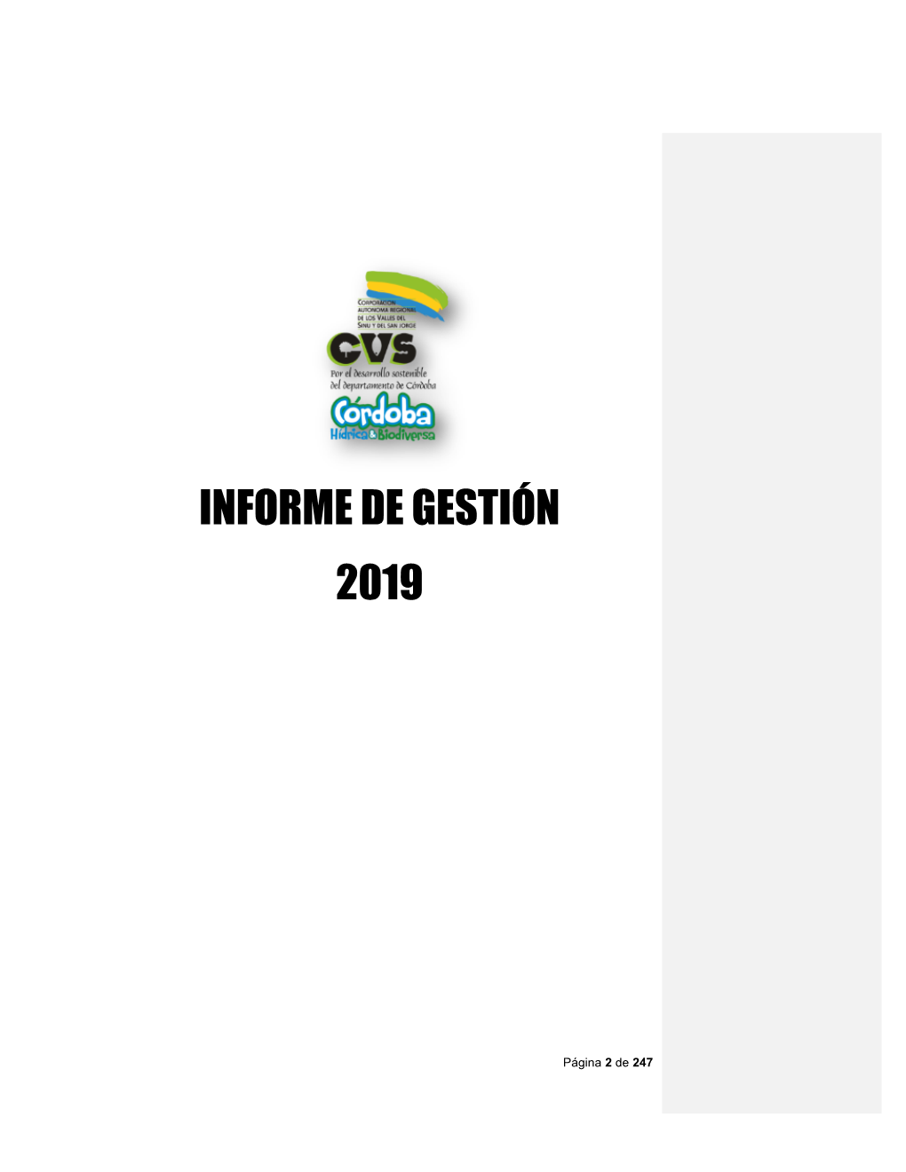 Informe De Gestión 2019