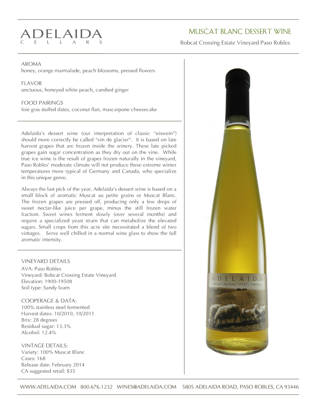 Muscat Blanc Dessert Wine NV