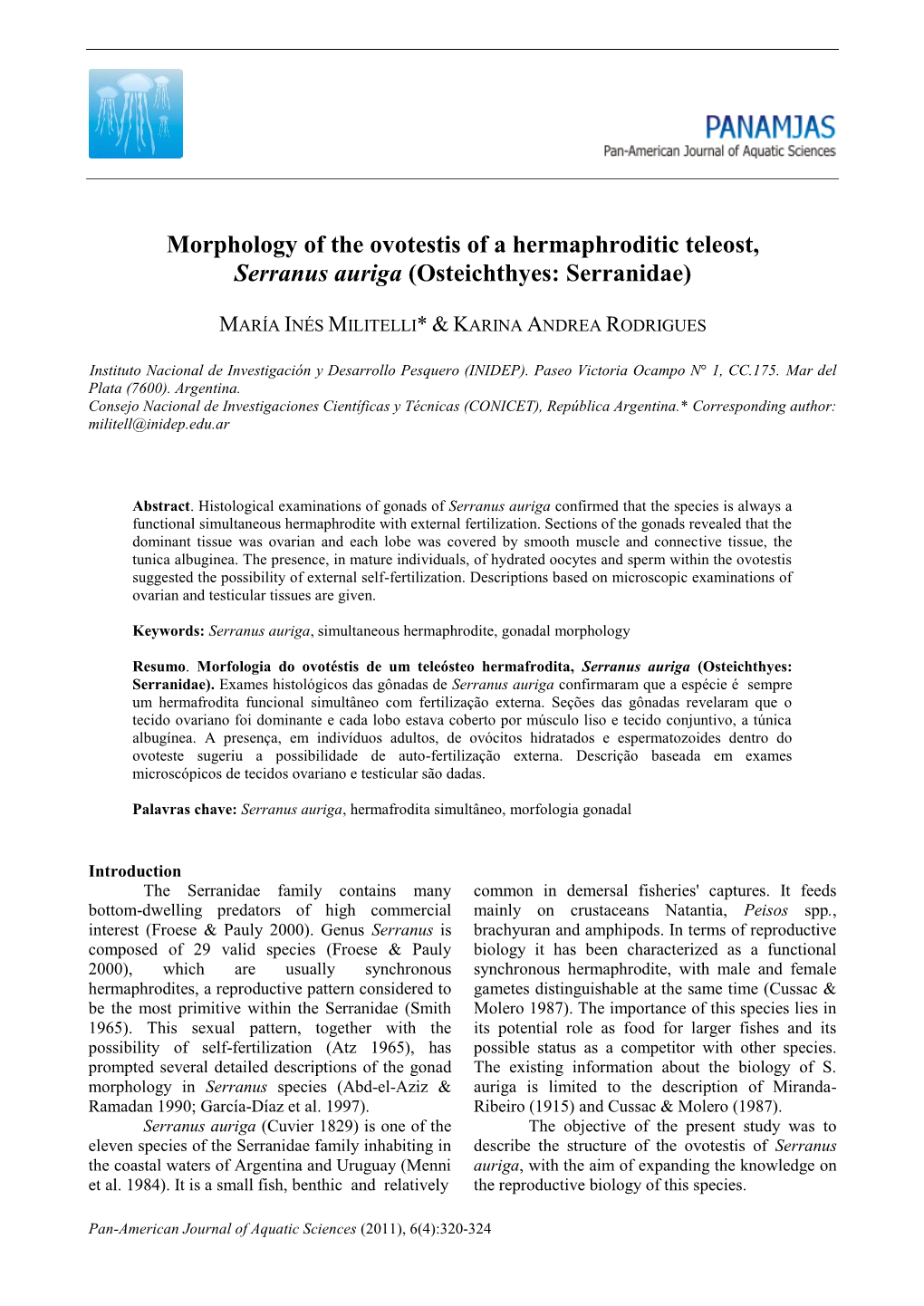 Contribution to the Sexuality of a Hermaphroditic Teleost, Serranus