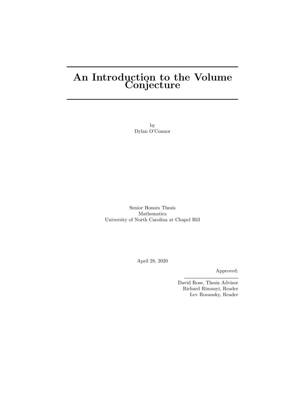 An Introduction to the Volume Conjecture