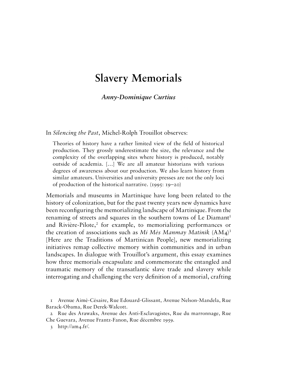 Slavery Memorials