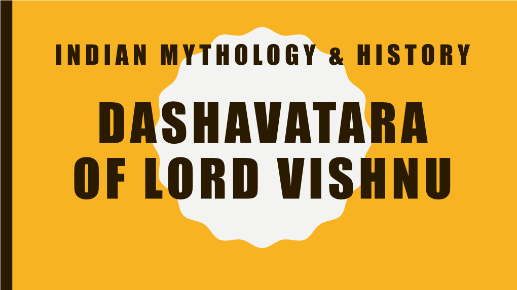 Lord Vishnu's Dashavatara