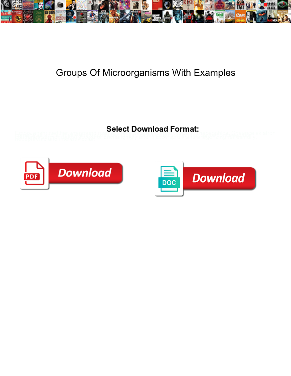 Groups of Microorganisms with Examples