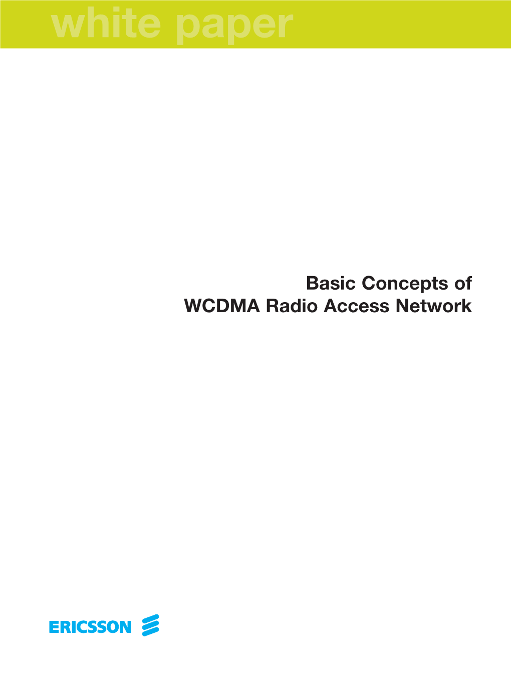 WCDMA Radio Access Network White Paper