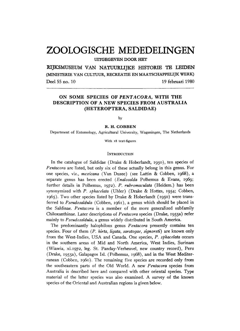 Zoologische Mededelingen