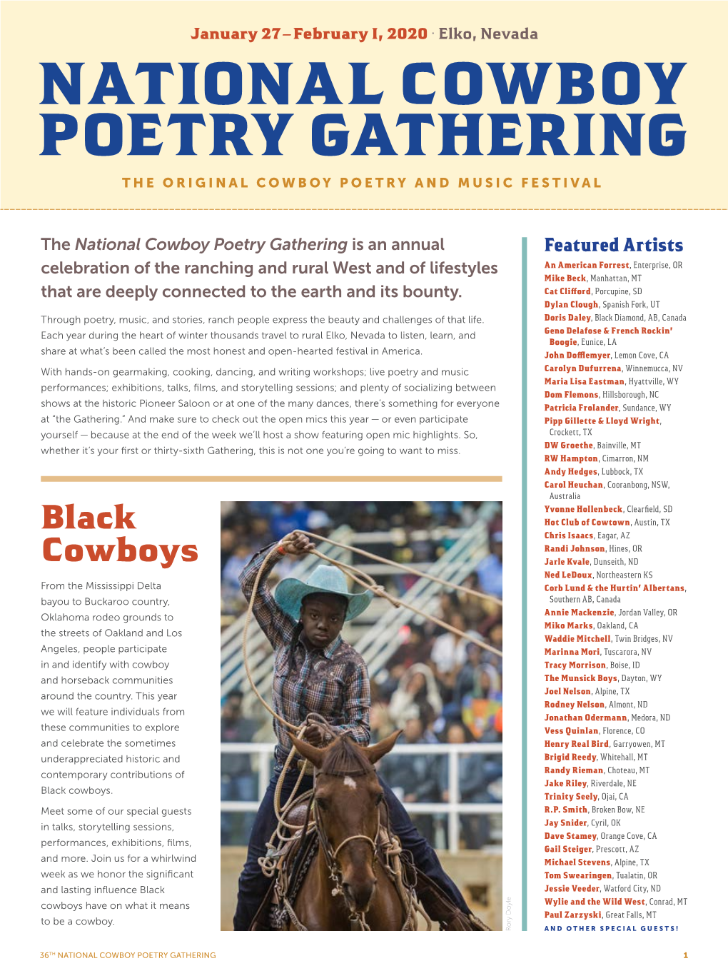 2020 National Cowboy Poetry Gathering Brochure