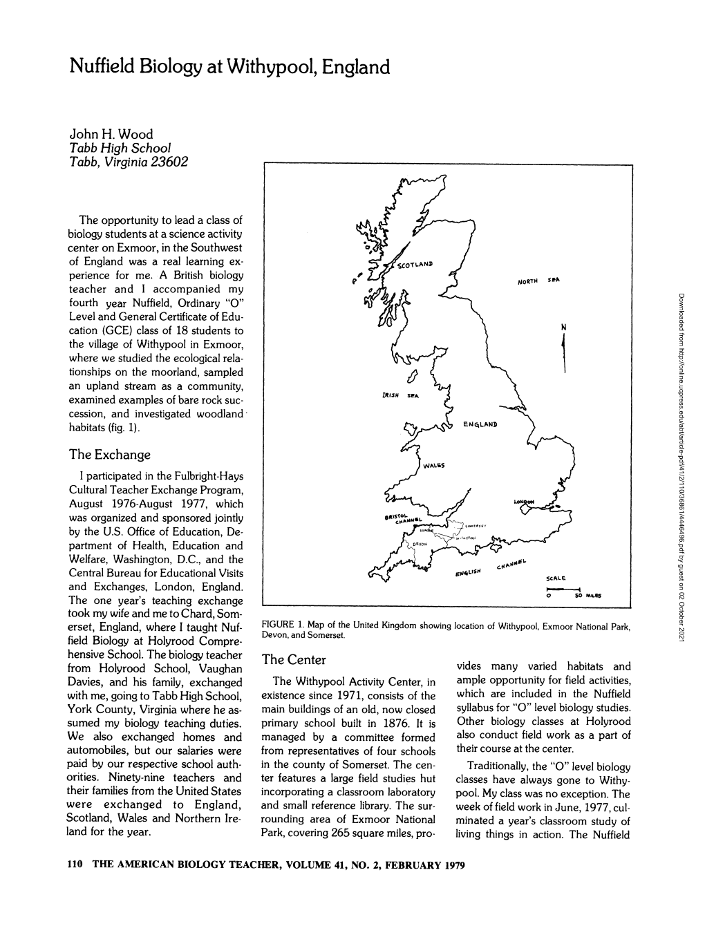 Nuffield Biology at Withypool, England