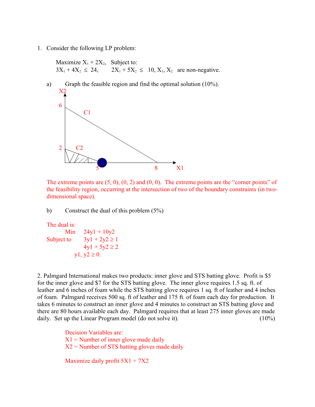 1. Consider the Following LP Problem