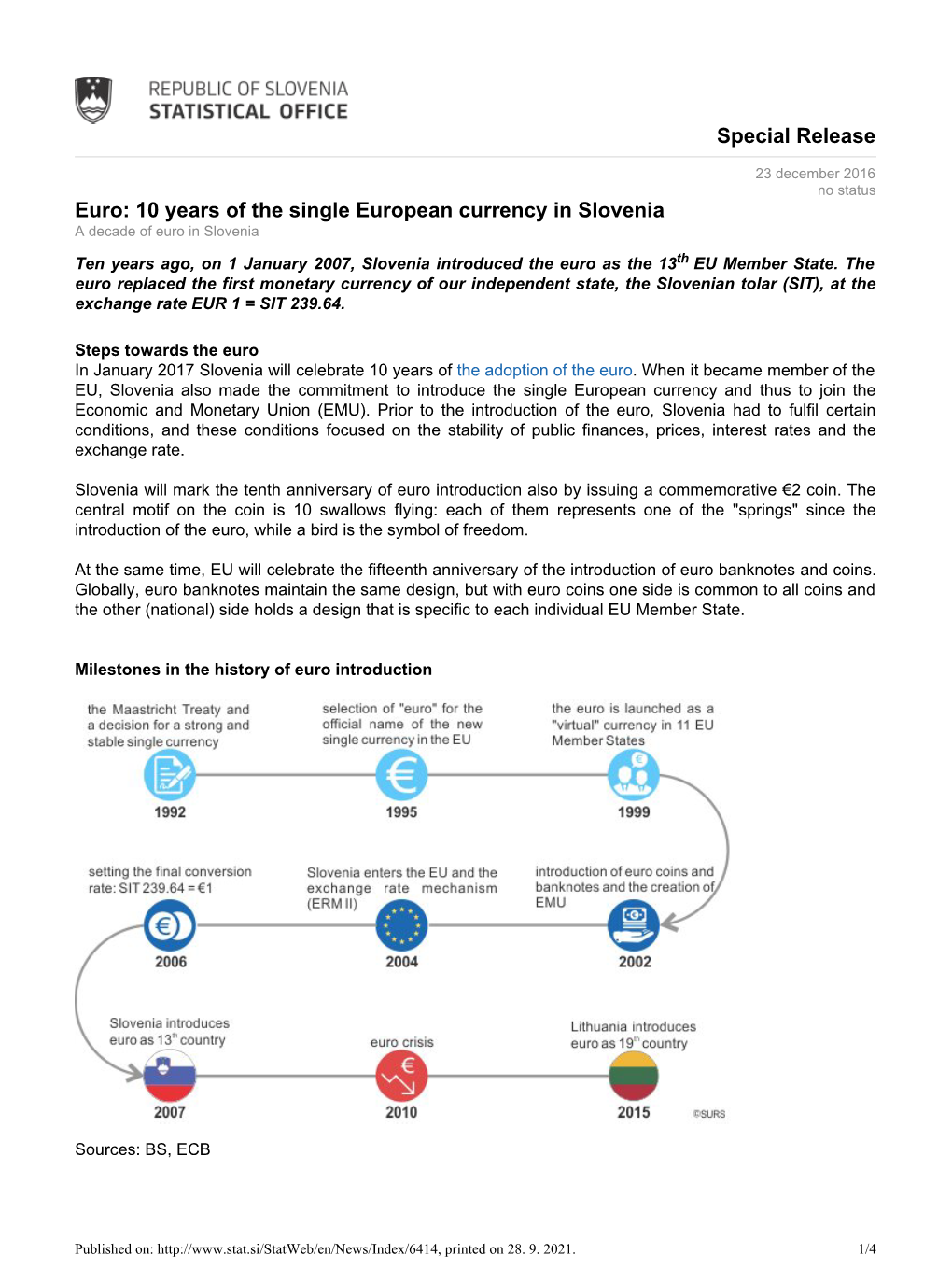 Special Release Euro: 10 Years of the Single European Currency in Slovenia