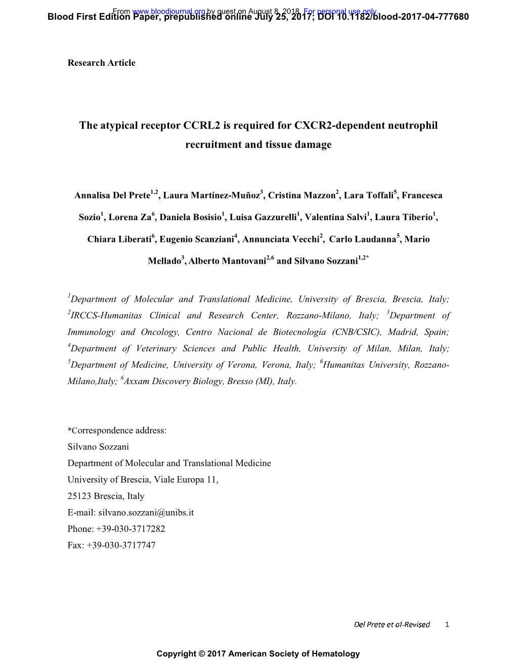 The Atypical Receptor CCRL2 Is Required for CXCR2-Dependent Neutrophil Recruitment and Tissue Damage