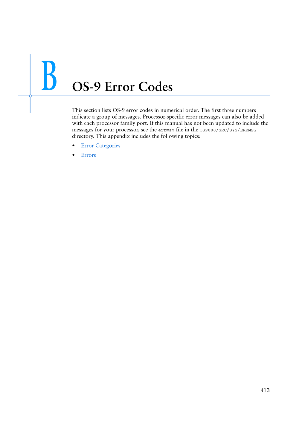 B OS-9 Error Codes