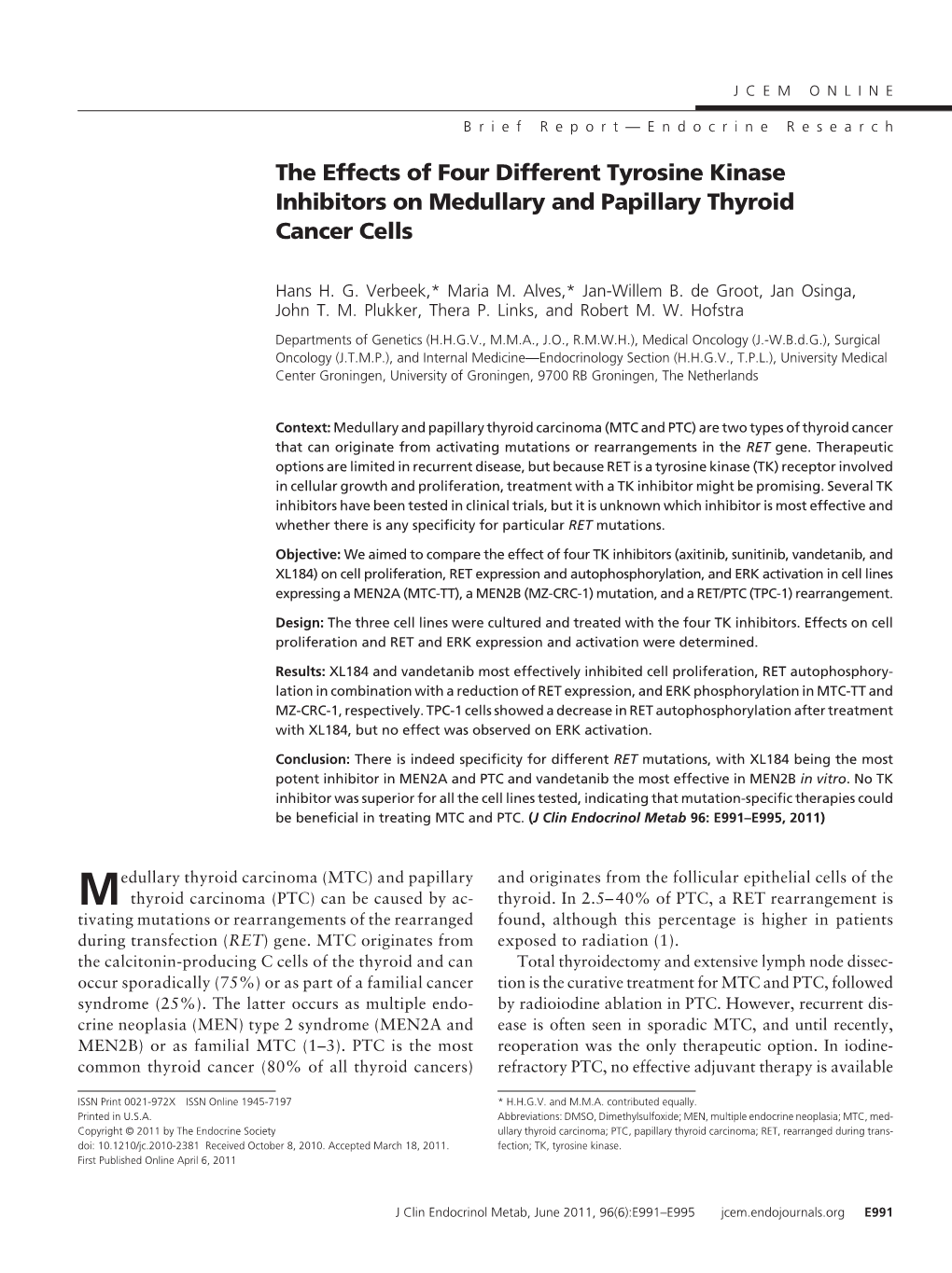 The Effects of Four Different Tyrosine Kinase Inhibitors.Pdf