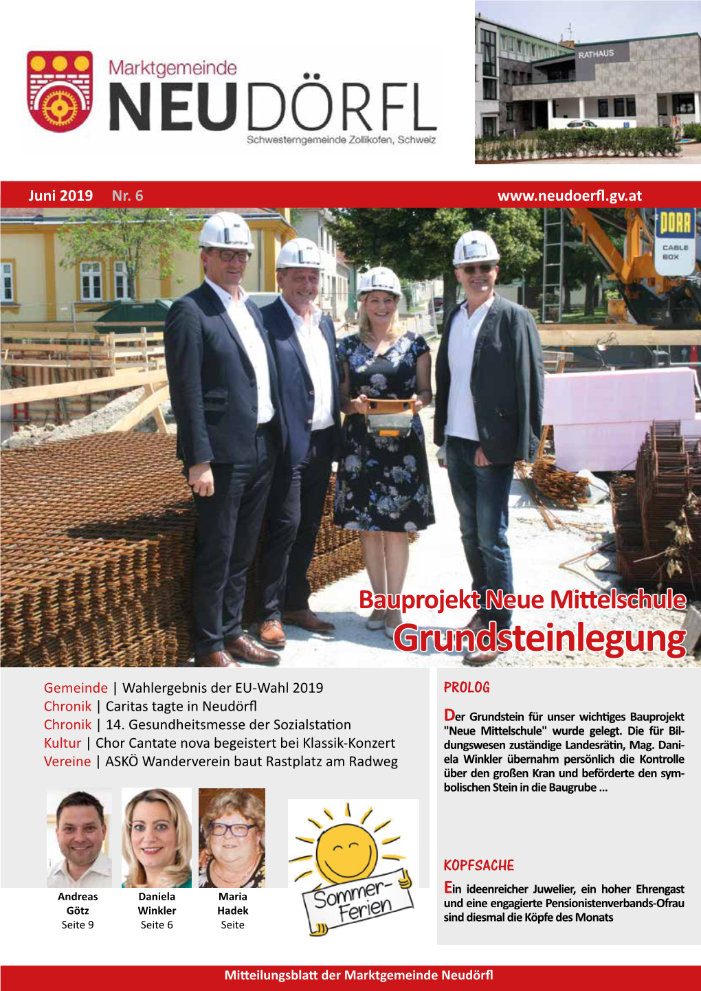 Bauprojekt Neue Mittelschule Grundsteinlegung