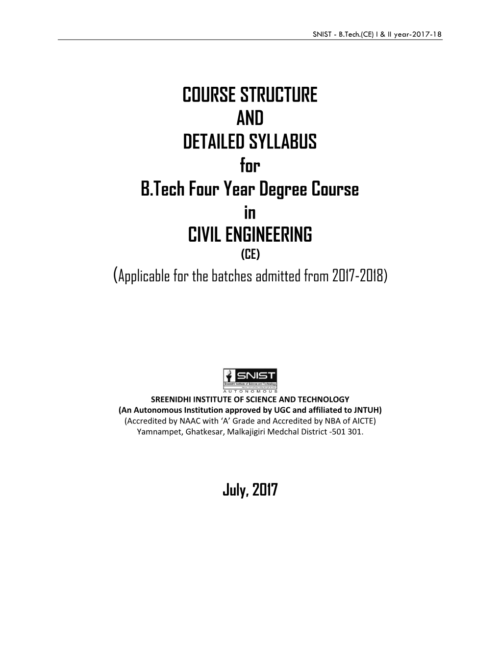 Course Structure & Syllabus Regulation