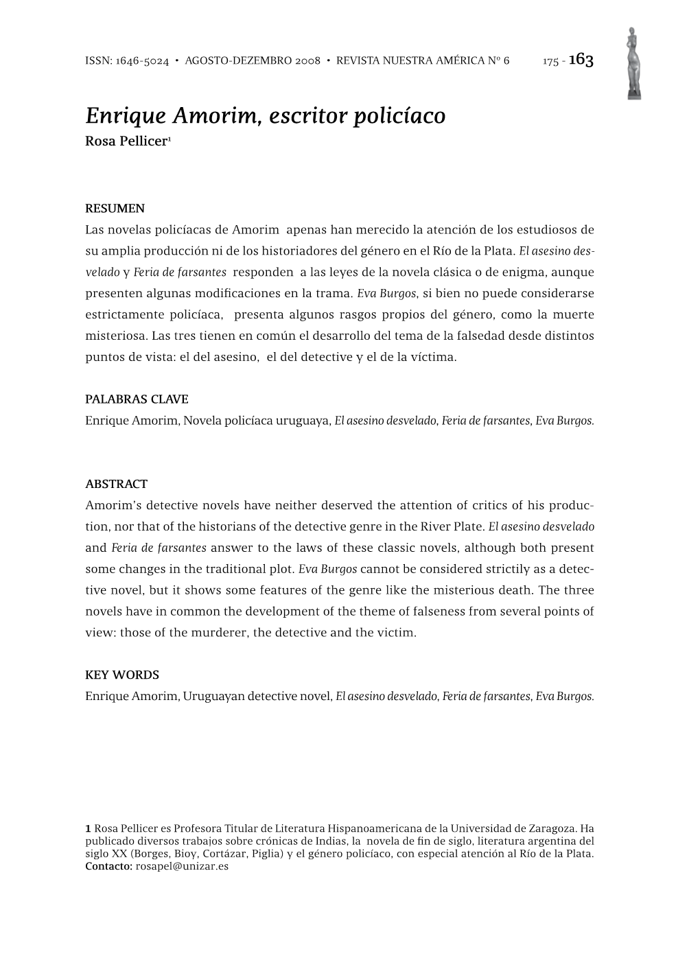 Enrique Amorim, Escritor Policíaco Rosa Pellicer1