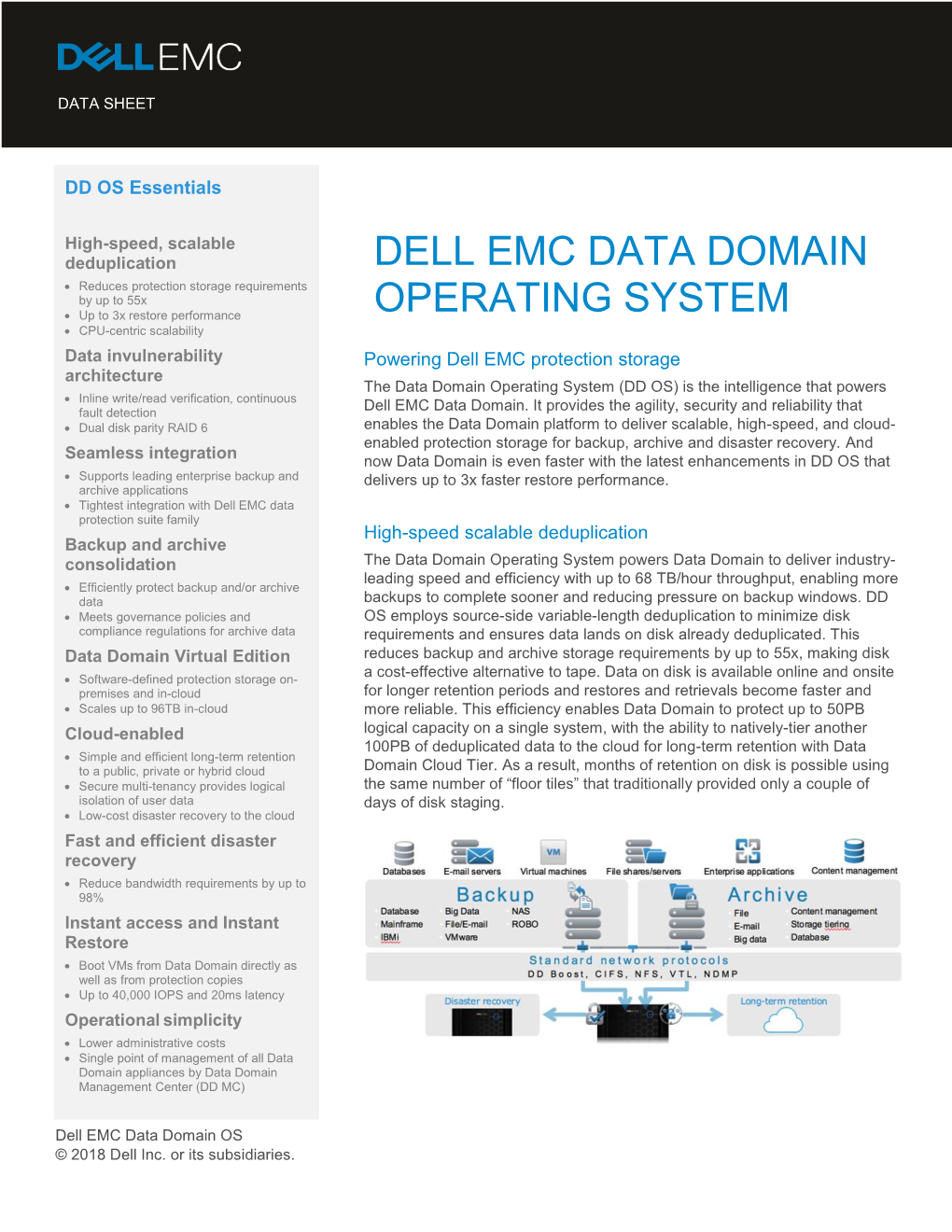 Data Domain OS Data Sheet