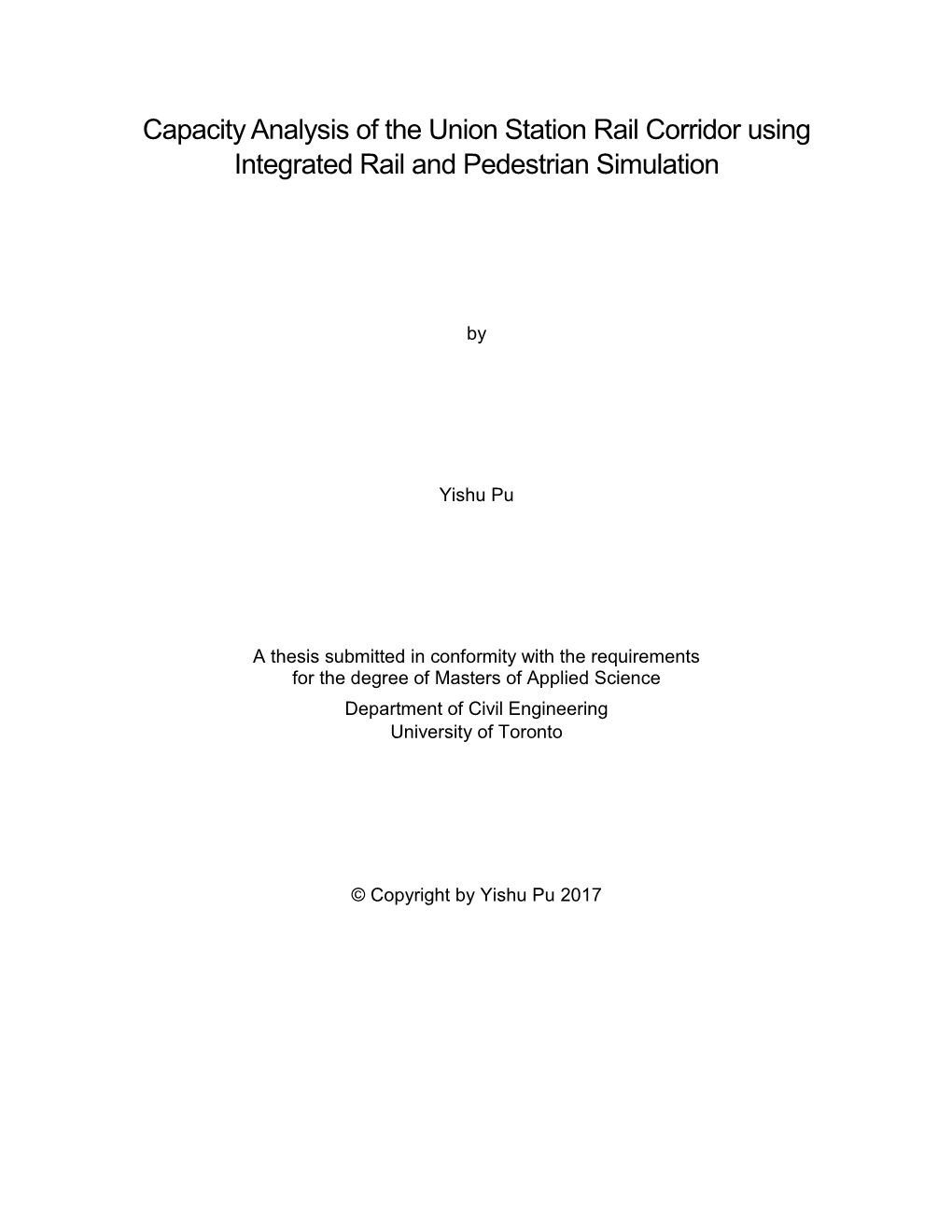 Capacity Analysis of the Union Station Rail Corridor Using Integrated Rail and Pedestrian Simulation