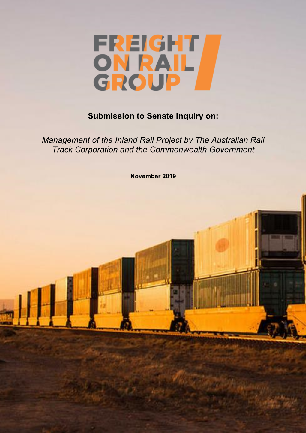 Management of the Inland Rail Project by the Australian Rail Track Corporation and the Commonwealth Government