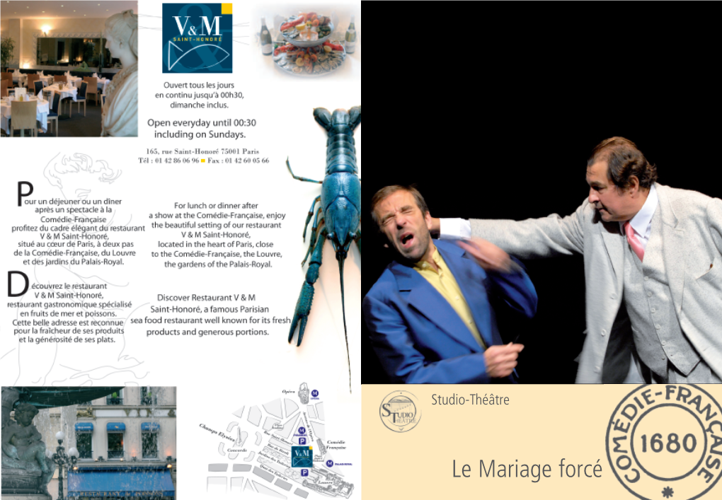 Programme Le Mariage Forcé 09/10