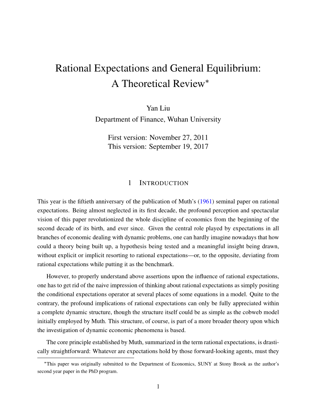 Rational Expectations and General Equilibrium: a Theoretical Review